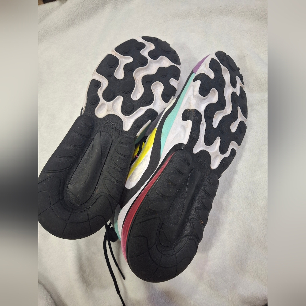 Nike Air Max 270 React in Yellow, Purple, and Teal.Size 9.5 - Picture 9 of 10